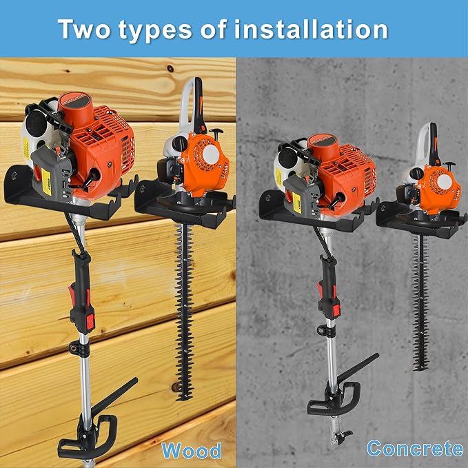 2PCS Garage Organizer Trimmer Rack, Heavy Duty Weeder Eater Hanger Trimmer - Image 5
