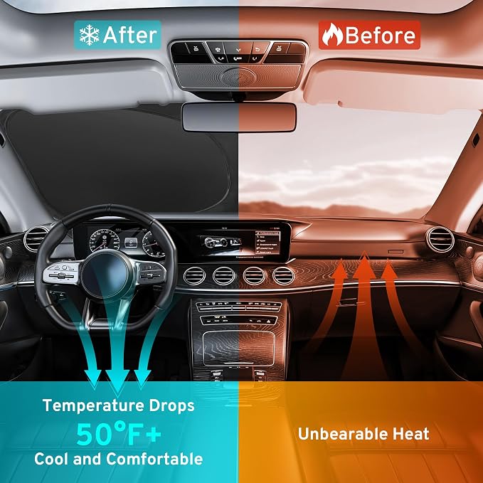 XHRING Windshield Sun Shade Sunshade Compatible - Image 4