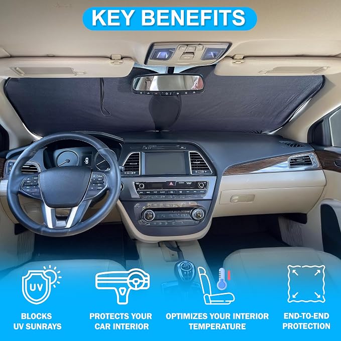 Car Windshield Sun Shade Foldable | Front Windshield Shade - Image 2