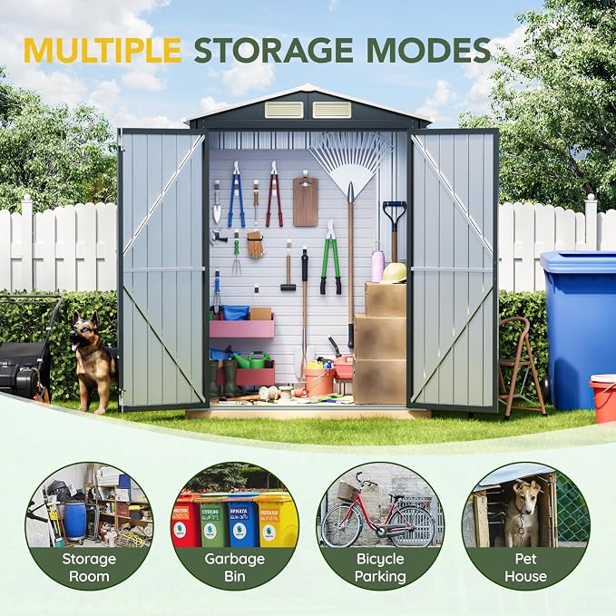 Breezz 5x3FT Vertical Outdoor Steel Storage Shed - Image 4