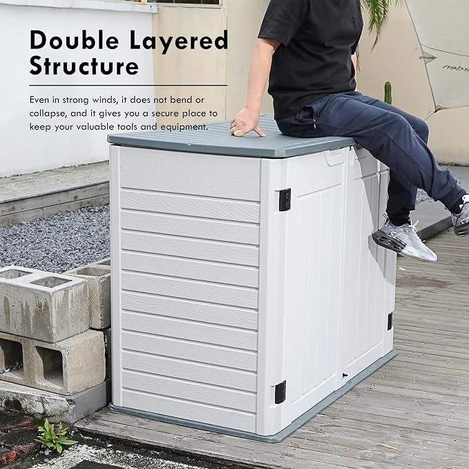 35 Cu.ft Outdoor Storage Shed, Large Resin Storage Box, Waterproof & Lockable - Image 4