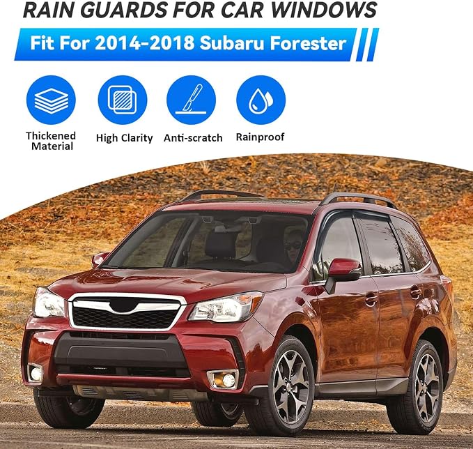 4pcs Front+Rear Smoke Tint Sun/Rain Guard Outside Mount Tape-On Vent Window - Image 2