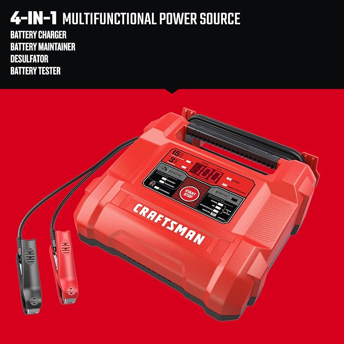 CRAFTSMAN Battery Charger and Maintainer, CMXCESM162, Fully Automatic, Battery - Image 4