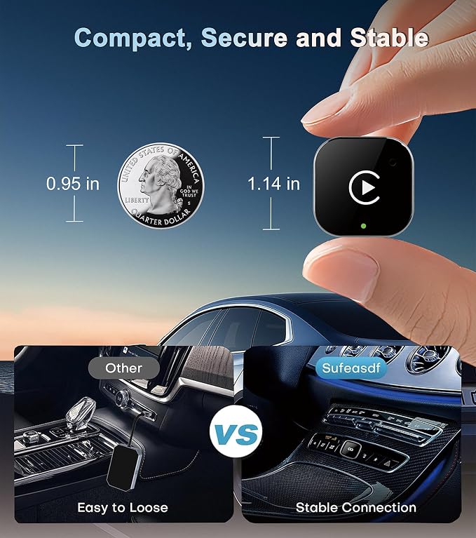 CarPlay Wireless Adapter, Plug-and-Play, Supports CarPlay+Android Auto - Image 4