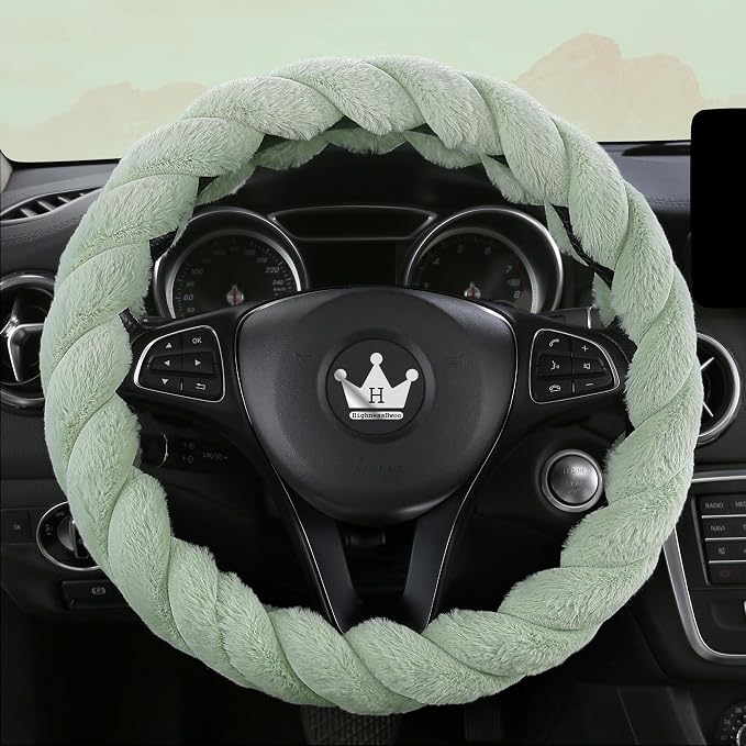 Luxury Fluffy Winter Car Steering Wheel Cover - Image 2