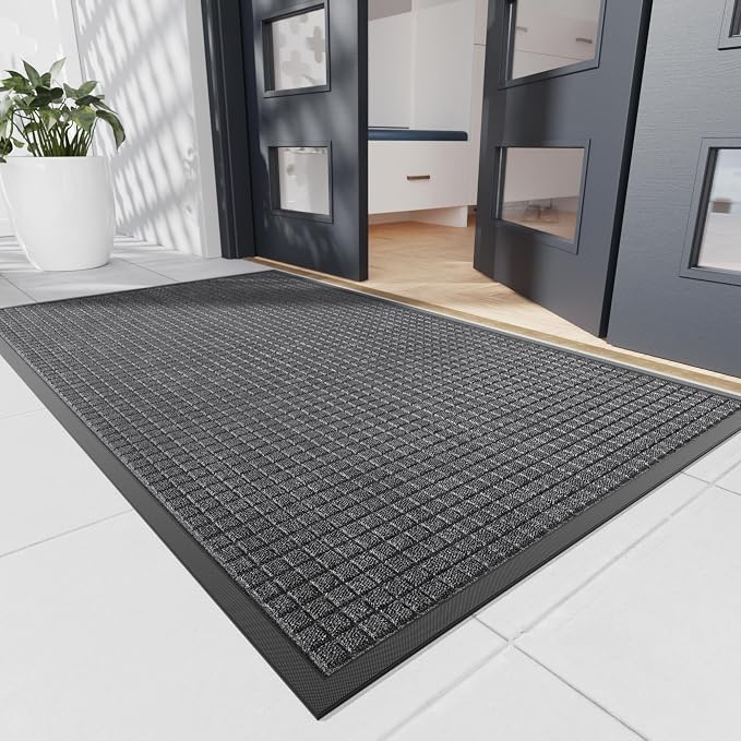 Durable Front Door Mat, Non-Slip Rubber Backing, Stain and Fade Resistant by Naturehydro