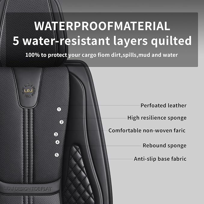 Car Seat Covers Front Only, Easy Install Luxury Leather Automotive Seat Covers - Image 4