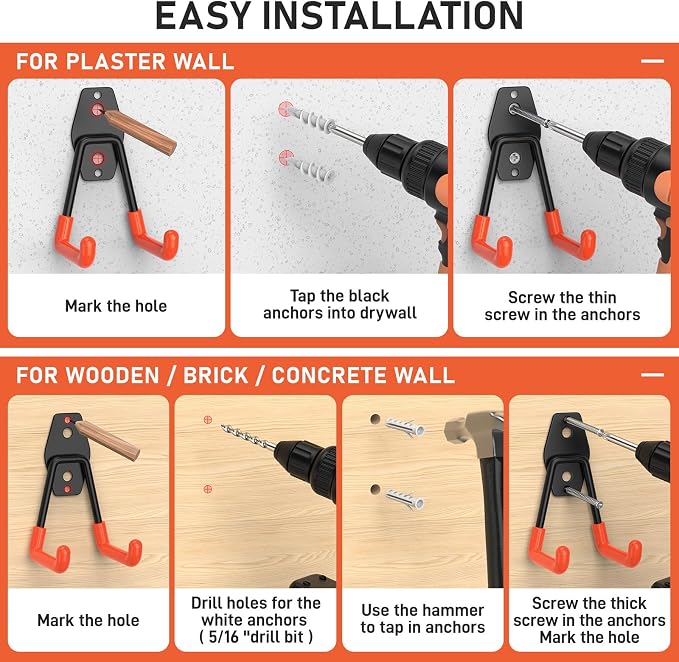 30 Pack Garage Hooks with Anti-Slip Coating, Heavy Duty Wall Mount Storage Hooks - Image 6
