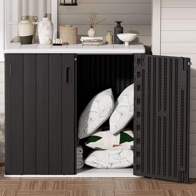 37Cu.ft Outdoor Storage Shed Waterproof, Horizontal Outdoor Storage Cabinet - Image 7