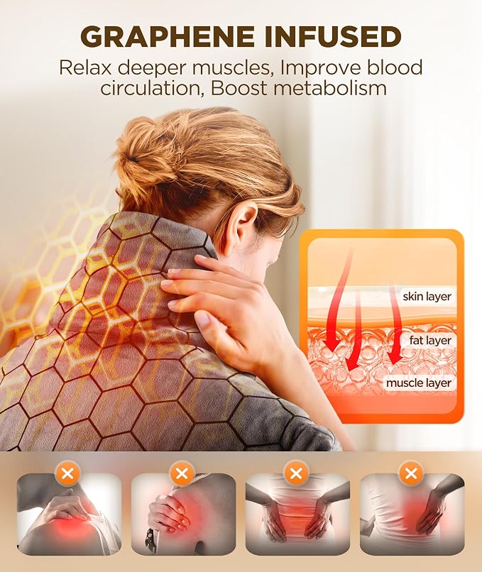 Graphene-Infused Heating Pad 3X Deeper Pain Relief, Weighted Instant Heating - Image 3