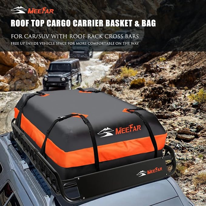 MeeFar Roof Rack Carrier Basket Universal Rooftop 51" X 36" X 5" + Waterproof - Image 8