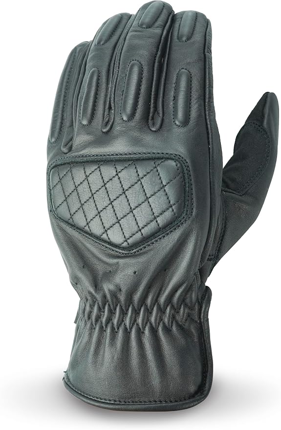Leather Motorcycle Gloves with Adjustable Fitting Bike Riding Gloves by NeoJeans