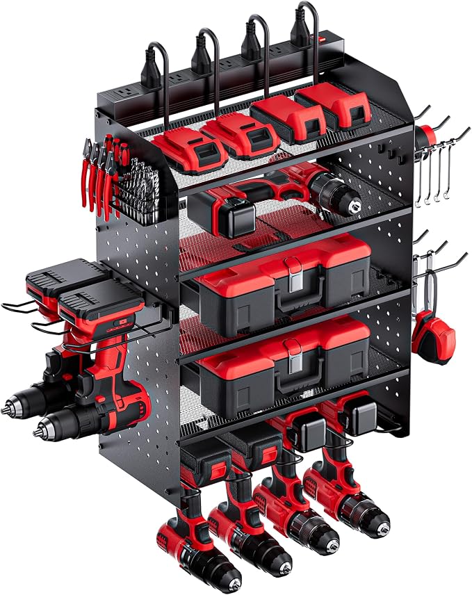 TRZZ Power Tool Organizer Wall Mount, 5-Layer Charging Station by TRZZ