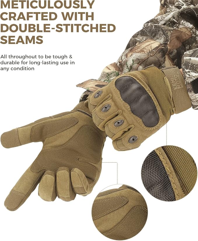 KEMIMOTO Tactical Gloves for Men, Touchscreen Motorcycle Gloves - Image 6