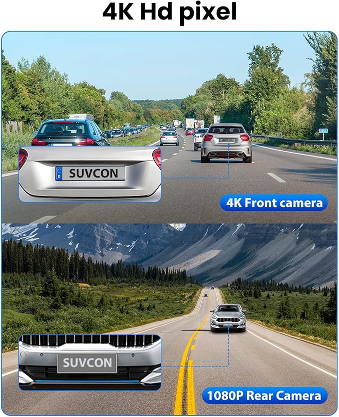 Dash Cam Front and Rear 4K/1080P, Dash Camera - Image 2