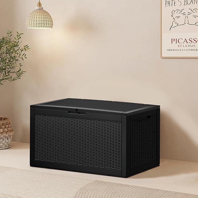 100 Gallon Resin Deck Box, Waterproof Outdoor Storage Bin - Image 9