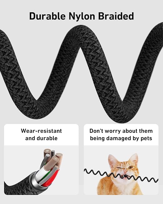 Coiled USB C iPhone Charger 3FT 2Pack, Braided Type C to Lightning Cable - Image 6