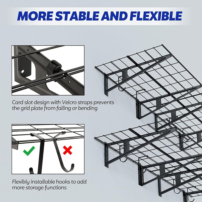 2-Pack Garage Wall Shelving, 2x6 FT Garage Shelving Wall Mounted, Heavy Duty - Image 6