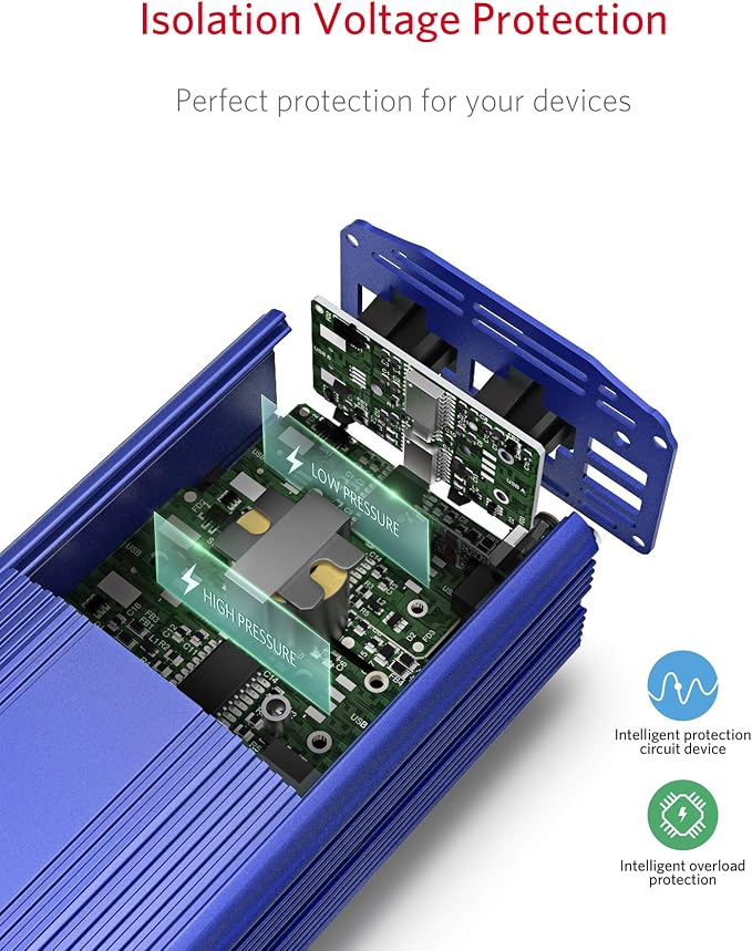 BESTEK 500W Power Inverter DC 12V to 110V AC Converter - Image 3