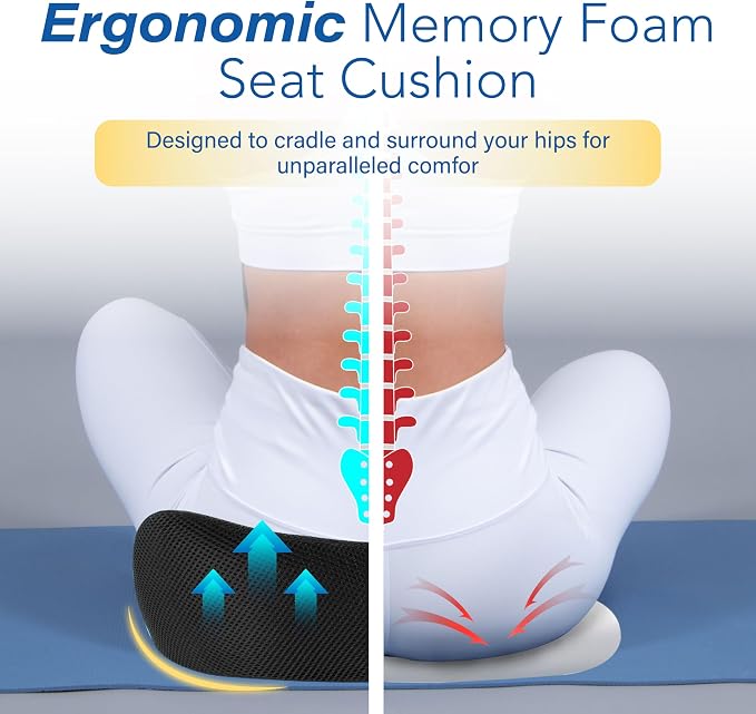 Car Seat Cushion, Ergonomic Memory Foam Car Cushion - Image 5
