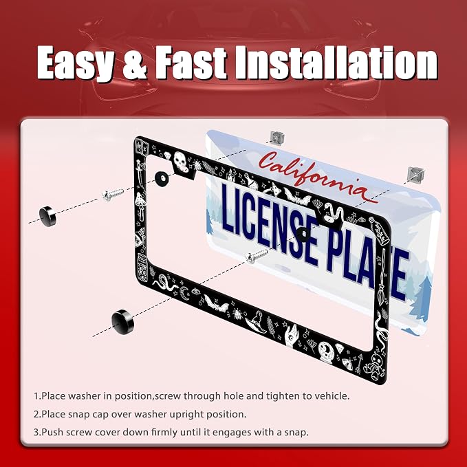 Witch License Plate Frame Gothic Magical License Plate Frames - Image 3