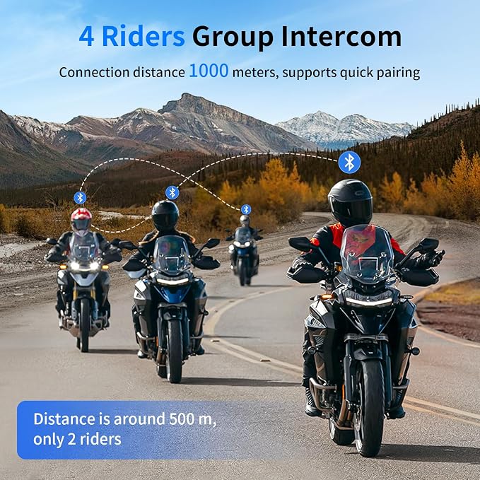 Fodsports M1-S Air Motorcycle Helmet Bluetooth, 4 Riders Motorbike Intercom - Image 2