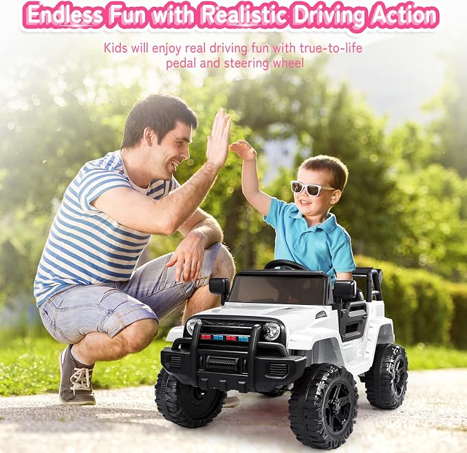 JOYMOR Ride on Truck with Remote Control, 4 Wheels 12V Battery Powered Kids Car - Image 2