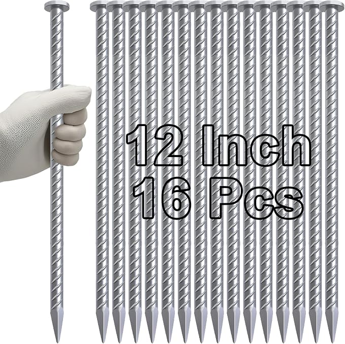 VVOKGO 12 Inch Rebar Stakes Metal Asphalt Anchoring Spikes Ground, 1/2 Inch by VVOKGO