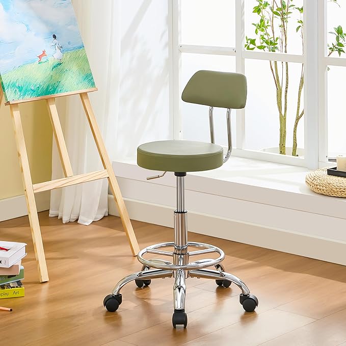 Height Adjustable Stool 19.5’’-26.6’’, Rolling Chair by FIRAVOE