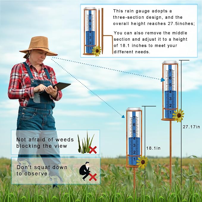Rain Gauge Outdoor, Freeze Proof Rain Gauges Outdoors Best Rated, Lawn & Garden - Image 3