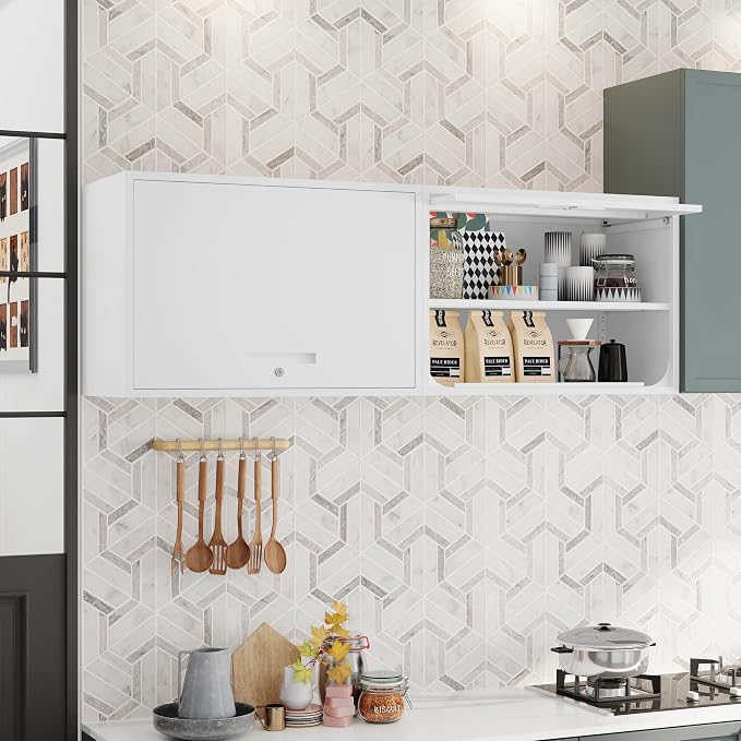 Metal Storage Cabinet White Wall Cabinets - Image 9