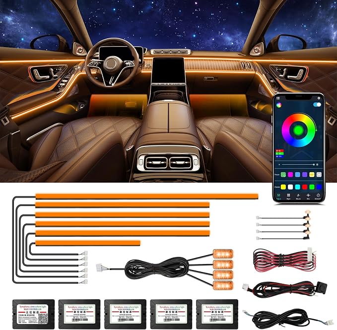WEBUPAR Acrylic Interior Car Lights, Car Accessories 14 in 1 Car LED Strip by WEBUPAR
