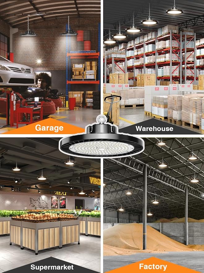 UFO LED High Bay Lights 5000K 150W 6 Pack, Led Shop Lights Commercial Bay - Image 6