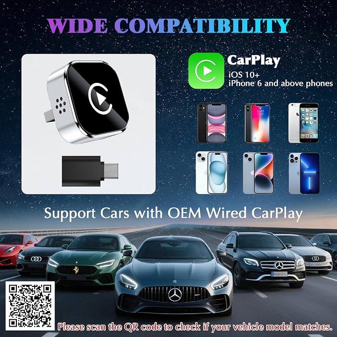Wireless CarPlay Adapter for iPhone, 2025 Upgrade Convert Wired to Wireless Car - Image 6