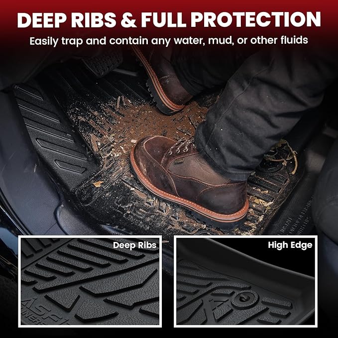 LASFIT Floor Mats for Toyota Tundra 2022-2025 Double Cab, Custom Fit All - Image 4