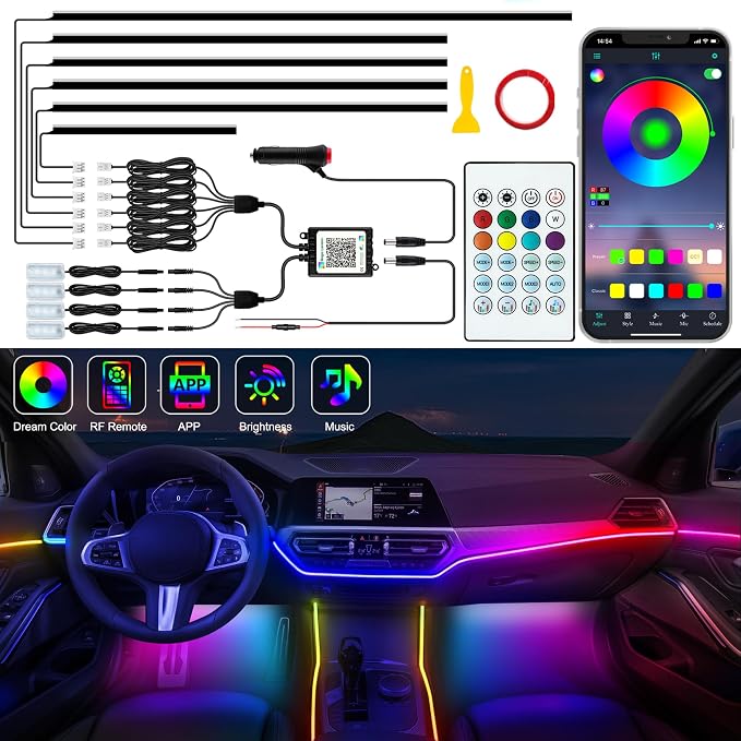 Interior Car LED Strip Lights, Acrylic LED Lights by Jushope