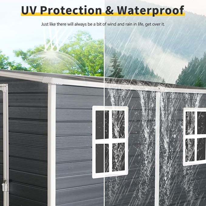4x8 FT Outdoor Storage Resin Shed - Image 3