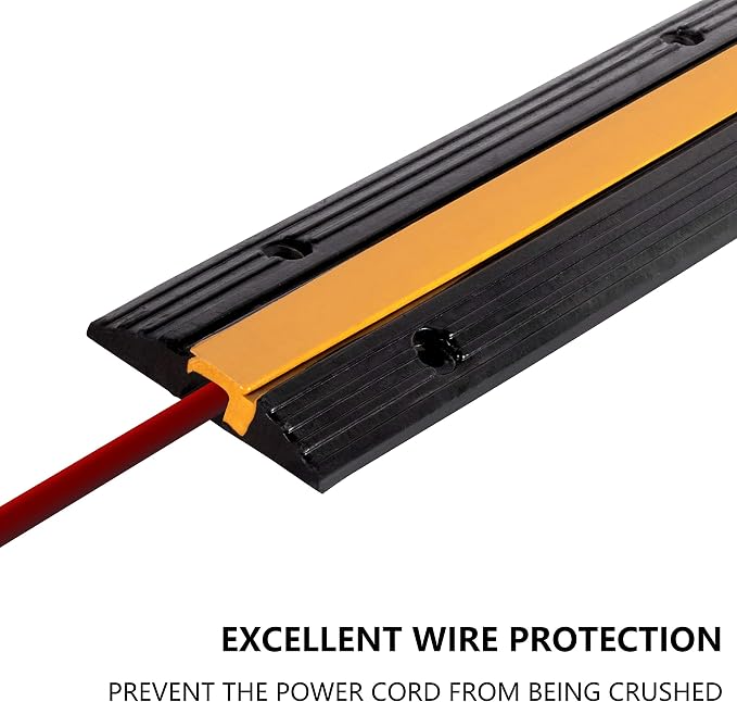 4 Pack Rubber Cable Ramp Hose Cable Protector Ramp 1 Channel 11000Lbs Load - Image 3
