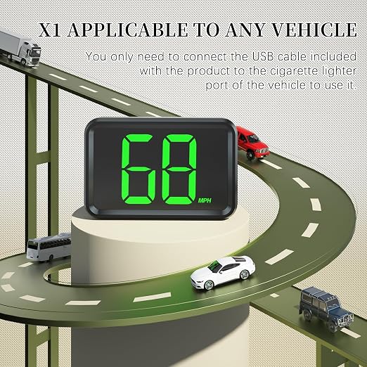 GPS Digital Speed Meter with MPH, Car Head Up Display - Image 3