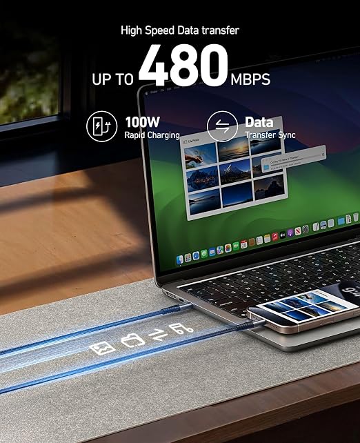 Dasku iPhone Charger Fast Charging, 6 Foot MFi Certified Lightning Cable - Image 3