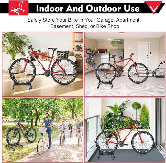 Bike Floor Stand Freestanding Space-Saving Indoor Garage Bike Storage Bicycle - Image 6