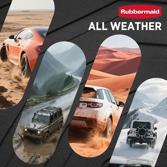 Rubbermaid Car Floor Mat, Heavy Duty All-Weather Car Mats Full Set - Image 9