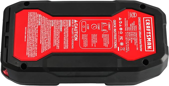 CRAFTSMAN Lithium Jump Starter and Portable Power Pack, CMXCESM262, 2.4 Amp USB - Image 3