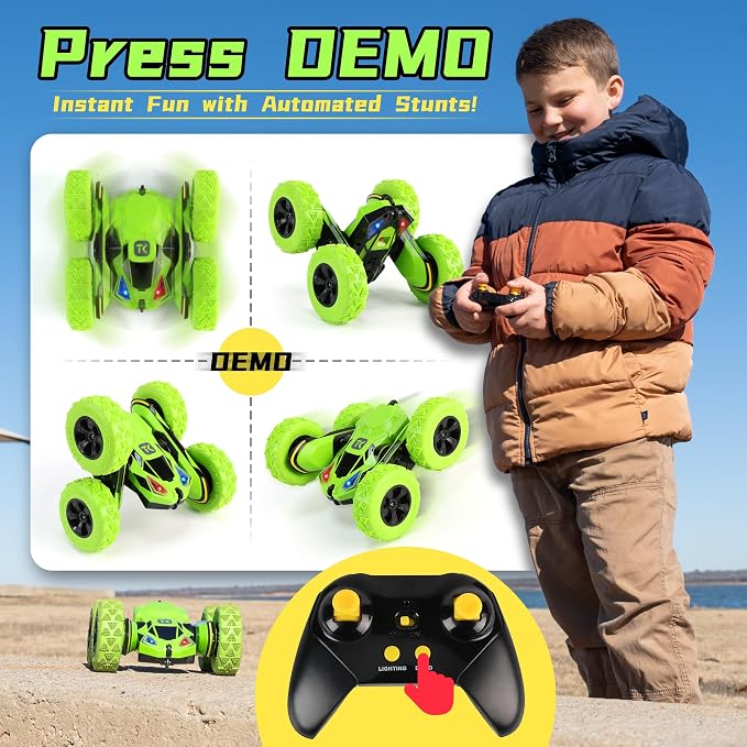 Threeking RC Stunt Cars Remote Control Car Double-Sided Driving 360-degree - Image 6