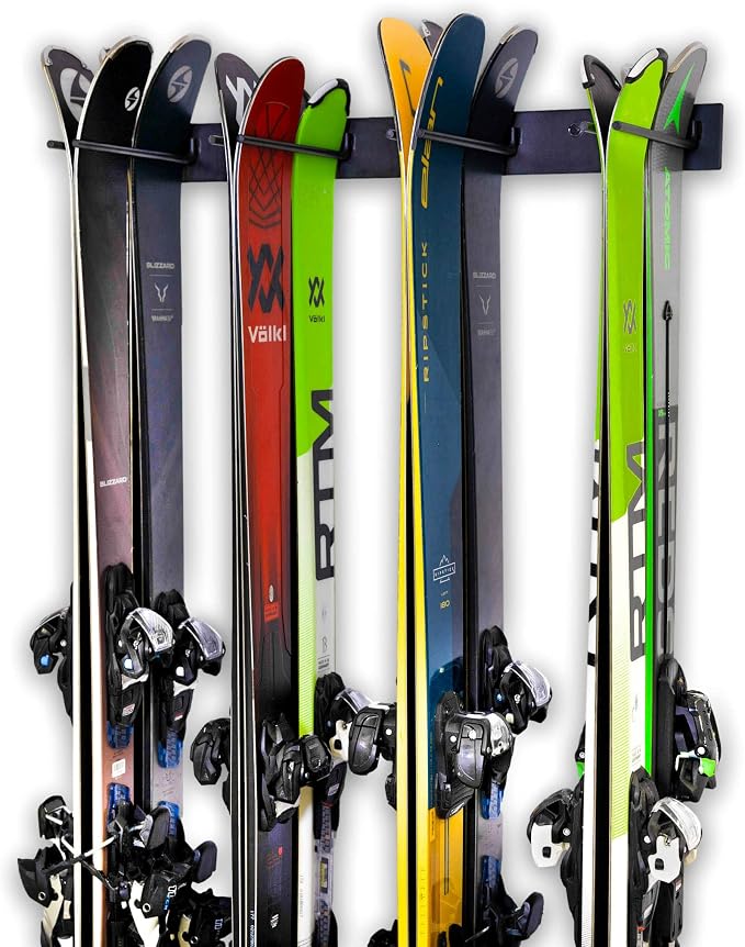 StoreYourBoard Ski Wall Storage Rack – Ski Rack Wall Mount Holds 8 Pairs by StoreYourBoard