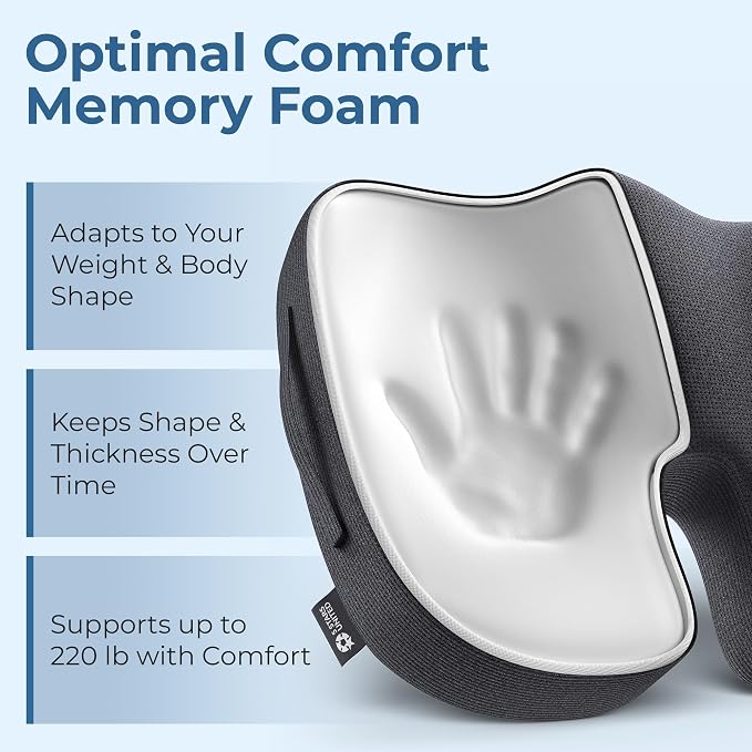 5 STARS UNITED Seat Cushion for Tailbone Pain Relief – Memory Foam Lifting - Image 4