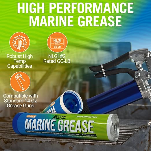 Better Boat Marine Grease Tube, 2 Pack 14 Oz, Waterproof High Temp Trailer - Image 2