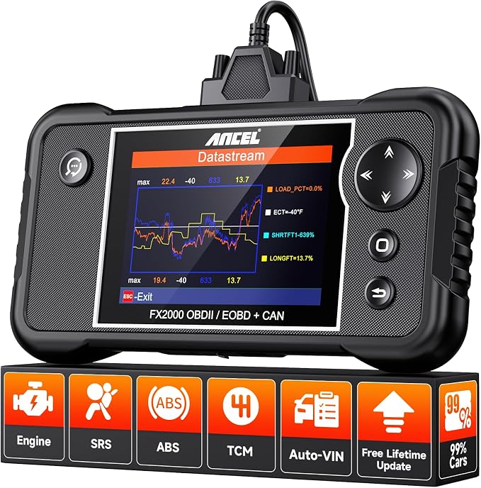ANCEL FX2000-US OBD2 Scanner Diagnostic Tool, ABS SRS Transmission Airbag Car by ANCEL