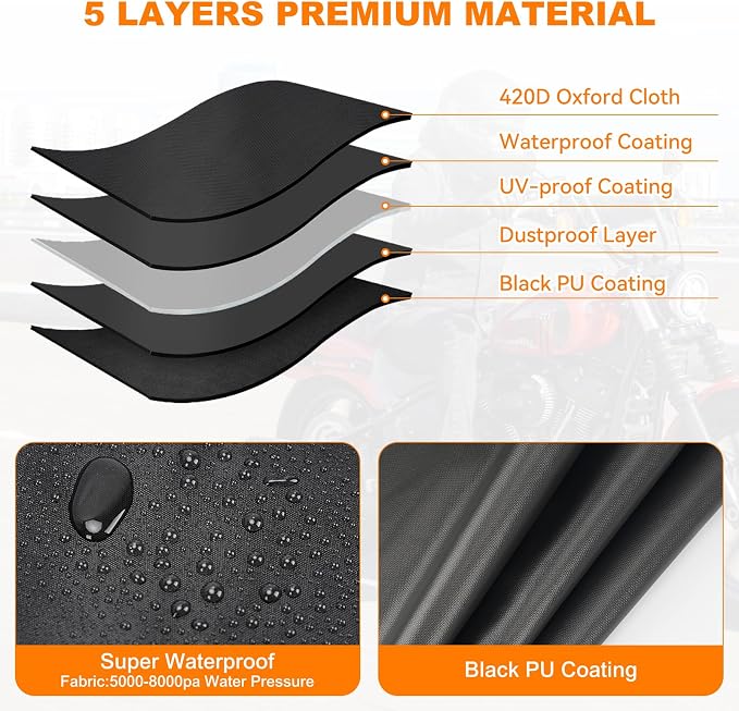 420D Waterproof Motorcycle Cover - Image 2