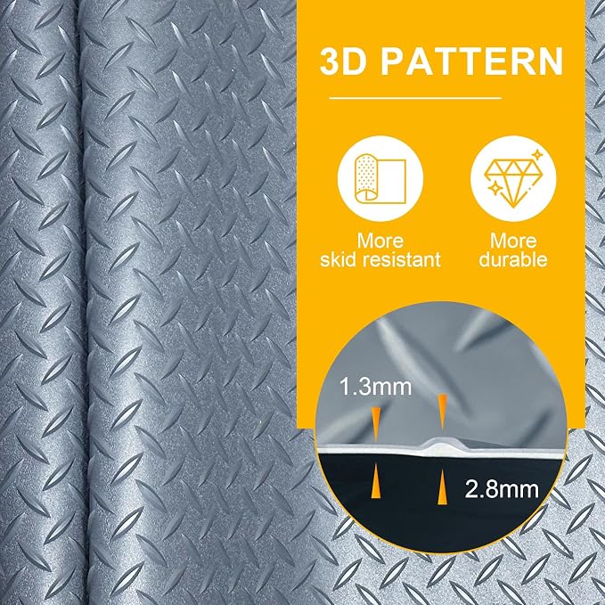 7.5x25 FT Garage Floor Mat, Updated 2.8mm Thicked Flooring Roll - Image 3